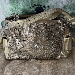 Gold Studded Women's Shoulder Bag